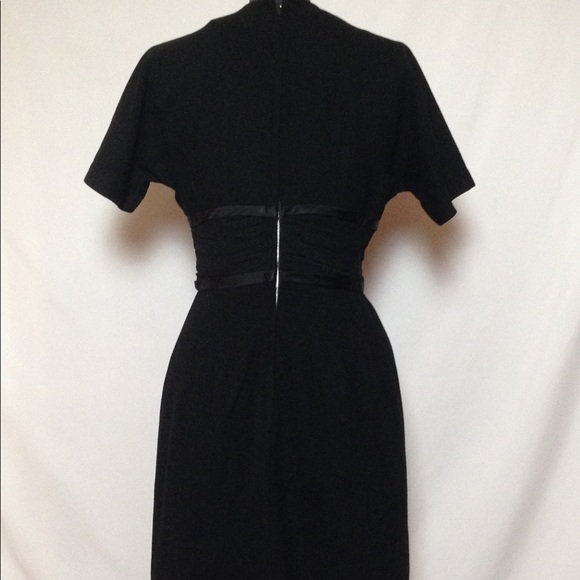 VTG Black Wool 60s Mod Pin Up Rockabilly  Dress - Picture 7 of 7